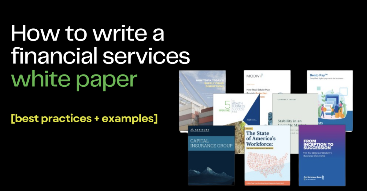 How to write a financial services white paper